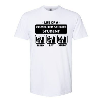 Life Of A Computer Science Student Sleep Eat Study Softstyle CVC T-Shirt