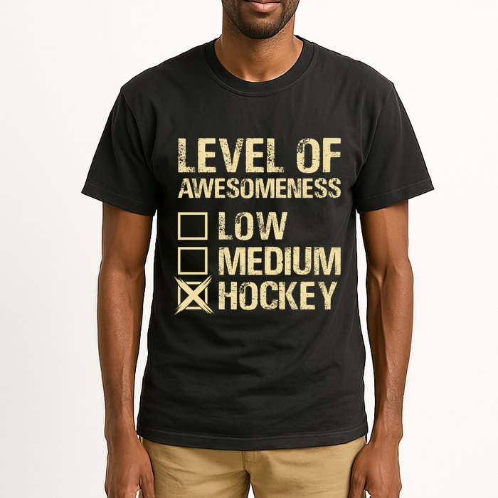 Level Of Awesomeness Low Medium Hockey Tall T-Shirt