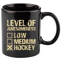 Level Of Awesomeness Low Medium Hockey 11oz C Handle Ceramic Mug