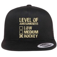 Level Of Awesomeness Low Medium Hockey Flatbill Hat