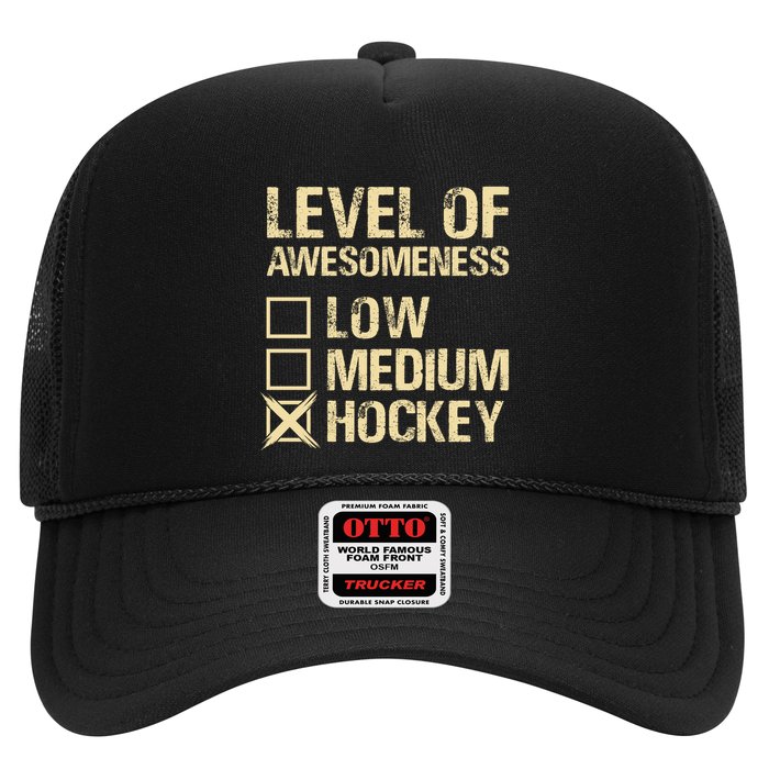 Level Of Awesomeness Low Medium Hockey Hat