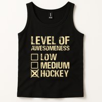 Level Of Awesomeness Low Medium Hockey Tank Top