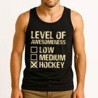 Level Of Awesomeness Low Medium Hockey Tank Top