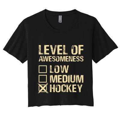 Level Of Awesomeness Low Medium Hockey Crop Top