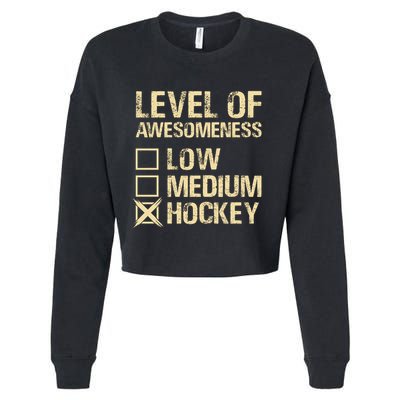 Level Of Awesomeness Low Medium Hockey Cropped Pullover Crew