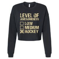 Level Of Awesomeness Low Medium Hockey Cropped Pullover Crew