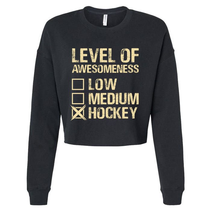 Level Of Awesomeness Low Medium Hockey Cropped Pullover Crew