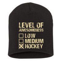 Level Of Awesomeness Low Medium Hockey Short Acrylic Beanie