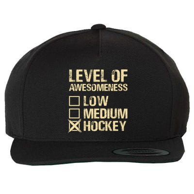 Level Of Awesomeness Low Medium Hockey Wool Snapback Cap