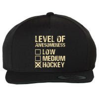 Level Of Awesomeness Low Medium Hockey Wool Snapback Cap