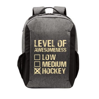 Level Of Awesomeness Low Medium Hockey Vector Backpack