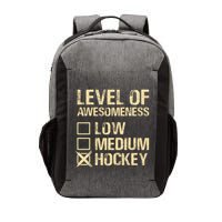 Level Of Awesomeness Low Medium Hockey Vector Backpack