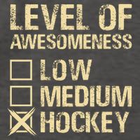 Level Of Awesomeness Low Medium Hockey Vector Backpack