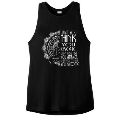 Law Of Attraction Spiritual Buddha Meditation Gifts Men Yoga Ladies PosiCharge Tri-Blend Wicking Tank