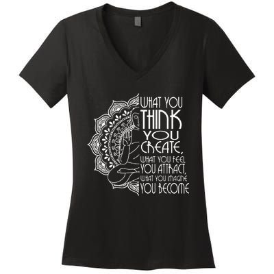 Law Of Attraction Spiritual Buddha Meditation Gifts Men Yoga Women's V-Neck T-Shirt