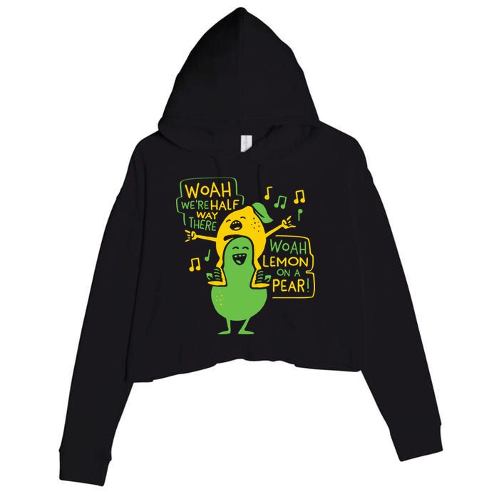 Lemon On A Pear Crop Fleece Hoodie