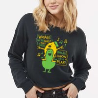 Lemon On A Pear Cropped Pullover Crew