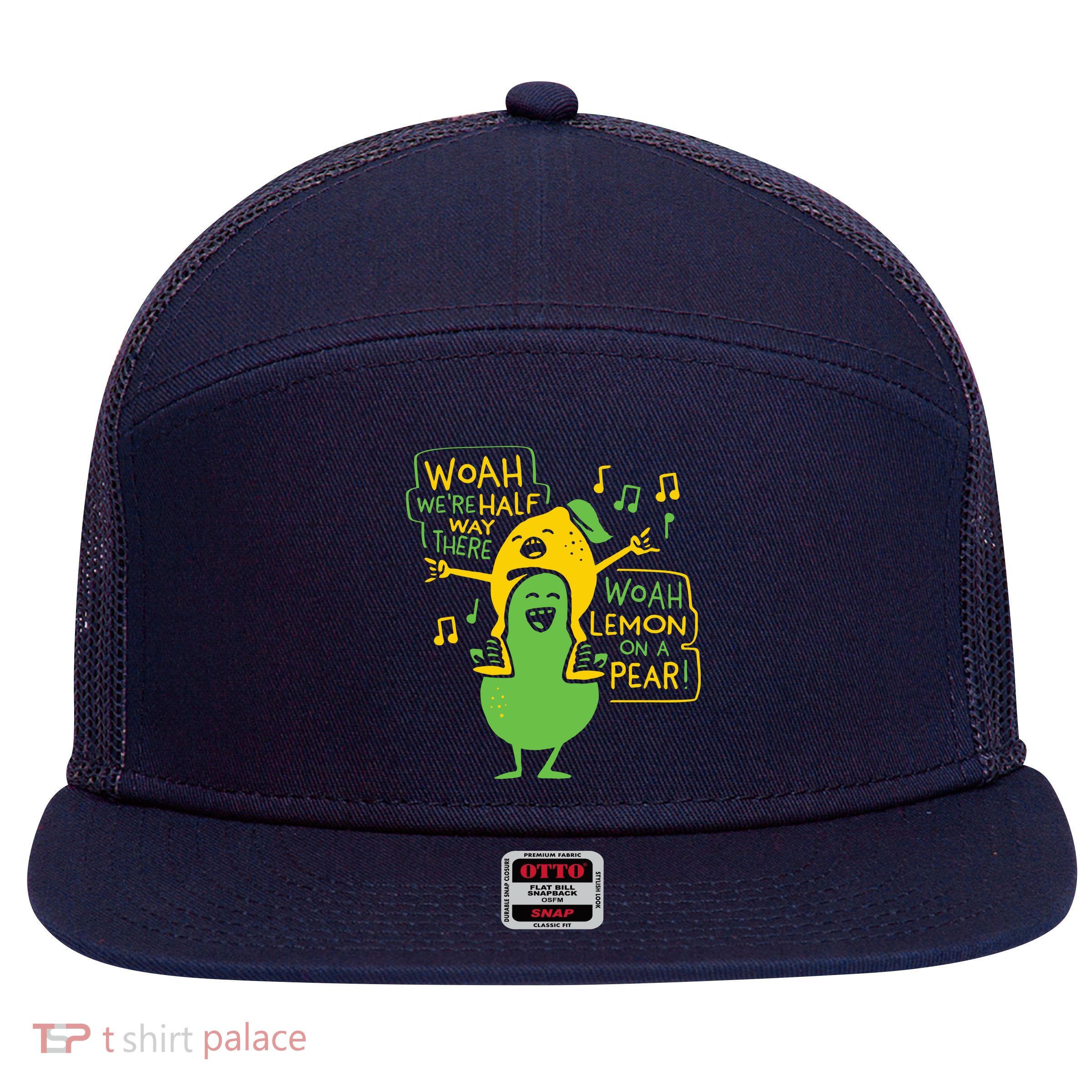 Lemon On A Pear 7 Panel Mesh Trucker Snapback Hat