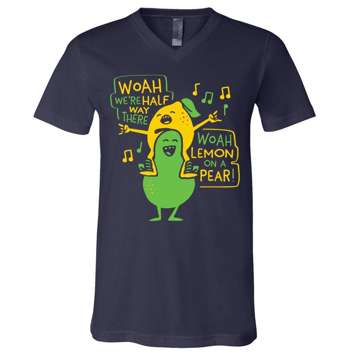 Lemon On A Pear V-Neck T-Shirt