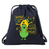 Lemon On A Pear Drawstring Bag