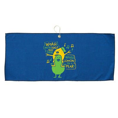 Lemon On A Pear Large Microfiber Waffle Golf Towel