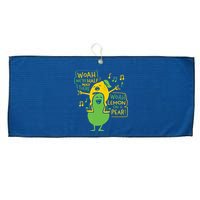 Lemon On A Pear Large Microfiber Waffle Golf Towel