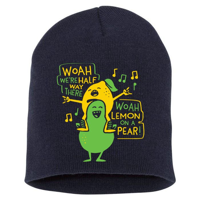 Lemon On A Pear Short Acrylic Beanie