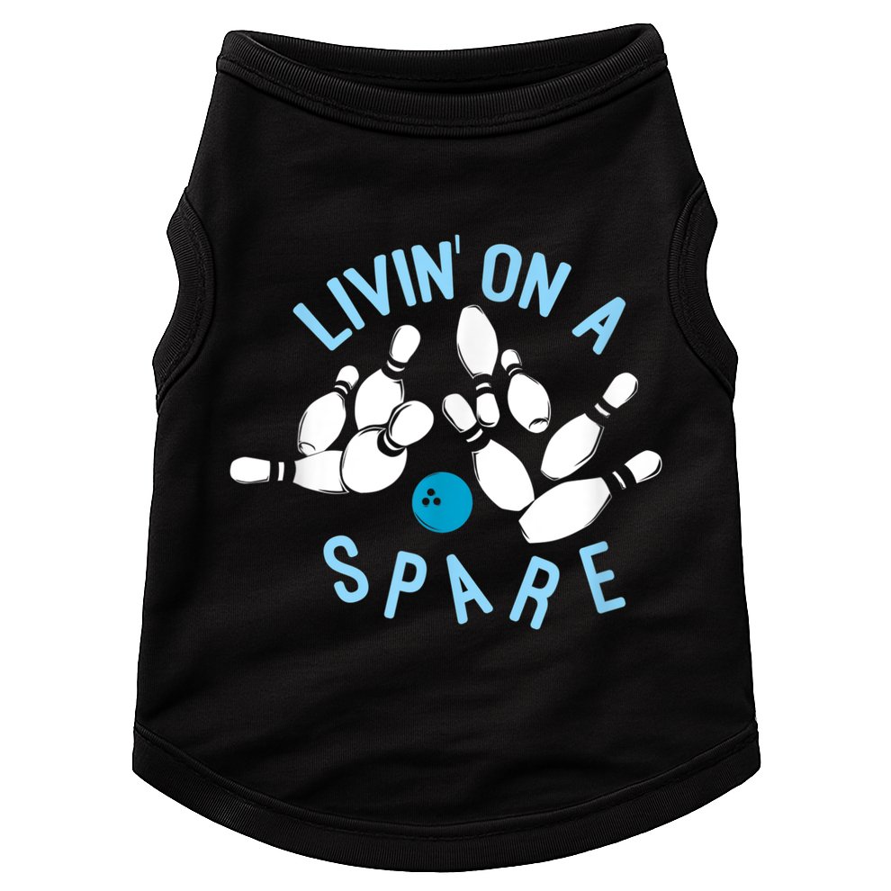 Livin On A Spare Funny Bowler & Bowling Doggie Tank