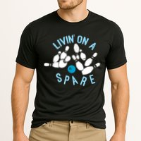 Livin On A Spare Funny Bowler & Bowling Cooling Performance Crew T-Shirt