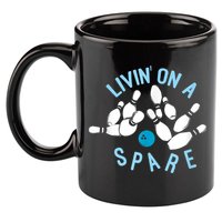 Livin On A Spare Funny Bowler & Bowling 11oz C Handle Ceramic Mug