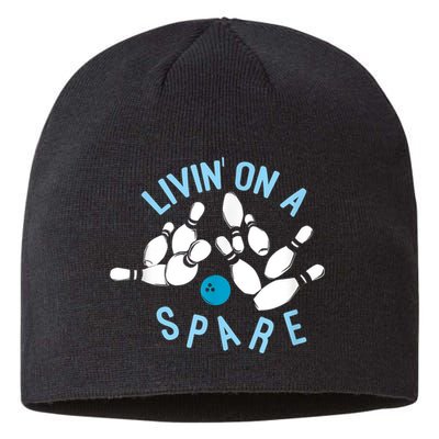 Livin On A Spare Funny Bowler & Bowling Sustainable Beanie