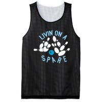 Livin On A Spare Funny Bowler & Bowling Mesh Reversible Basketball Jersey Tank