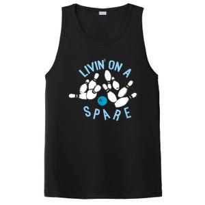 Livin On A Spare Funny Bowler & Bowling PosiCharge Competitor Tank