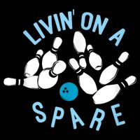 Livin On A Spare Funny Bowler & Bowling Women's V-Neck T-Shirt