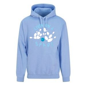 Livin On A Spare Funny Bowler & Bowling Unisex Surf Hoodie