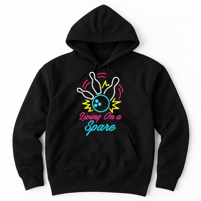 Living On A Spare Funny Bowling Pins Sports Hobby Hoodie