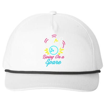 Living On A Spare Funny Bowling Pins Sports Hobby Snapback Five-Panel Rope Hat