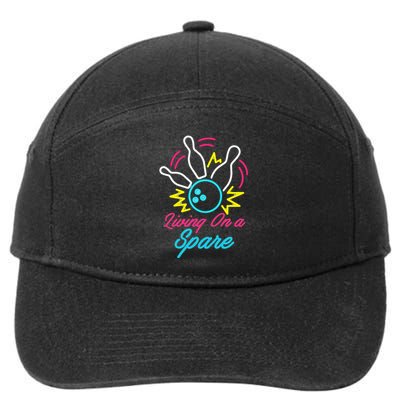 Living On A Spare Funny Bowling Pins Sports Hobby 7-Panel Snapback Hat