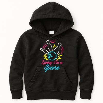 Living On A Spare Funny Bowling Pins Sports Hobby Kids Hoodie