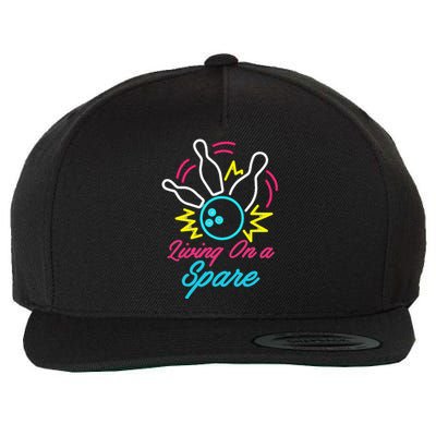 Living On A Spare Funny Bowling Pins Sports Hobby Wool Snapback Cap