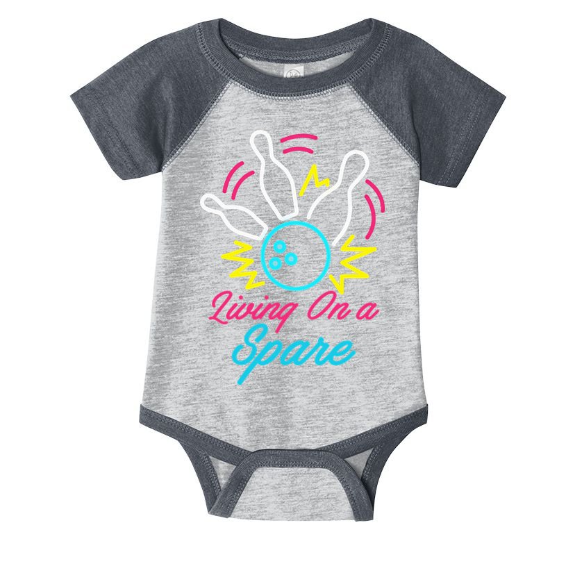 Living On A Spare Funny Bowling Pins Sports Hobby Infant Baby Jersey Bodysuit