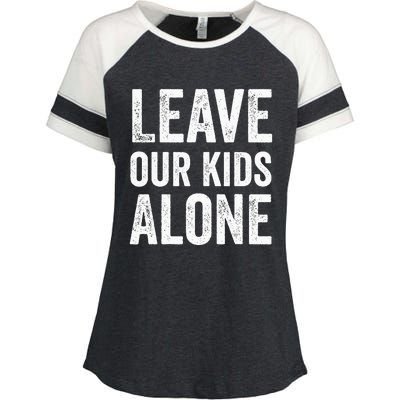 Leave Our Alone Save the children Protest Enza Ladies Jersey Colorblock Tee