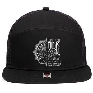 Law Of Attraction Spiritual Buddha Meditation 7 Panel Mesh Trucker Snapback Hat