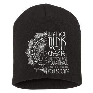 Law Of Attraction Spiritual Buddha Meditation Short Acrylic Beanie