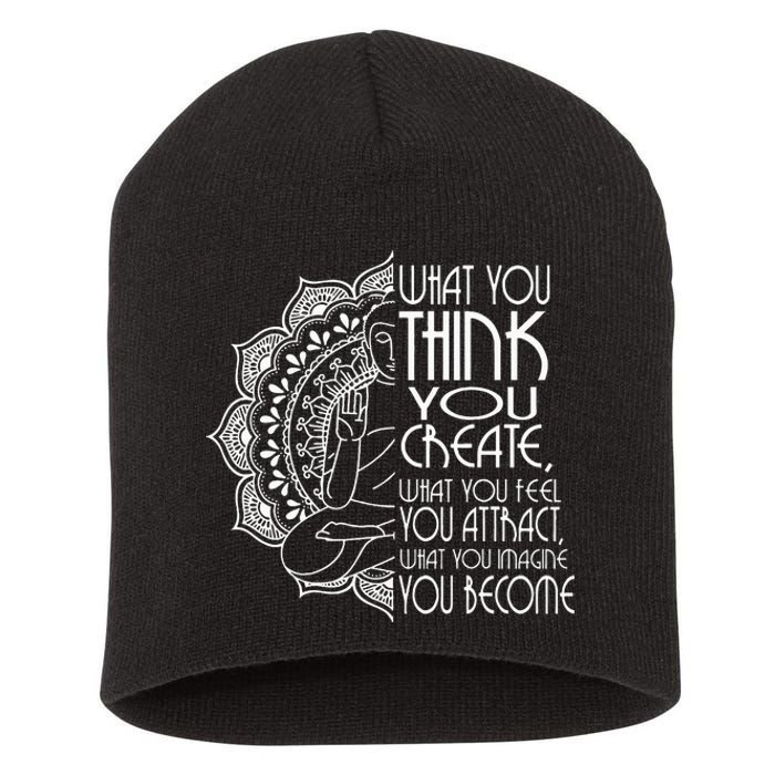 Law Of Attraction Spiritual Buddha Meditation Short Acrylic Beanie