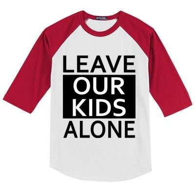 Leave Our Alone Save the children Protest Kids Colorblock Raglan Jersey