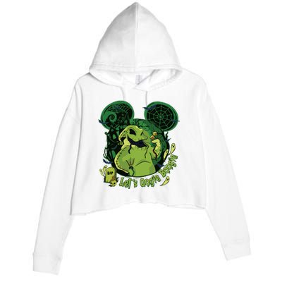 Lets Oogie Boogie Funny Halloween Crop Fleece Hoodie