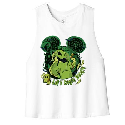 Lets Oogie Boogie Funny Halloween Women's Racerback Cropped Tank