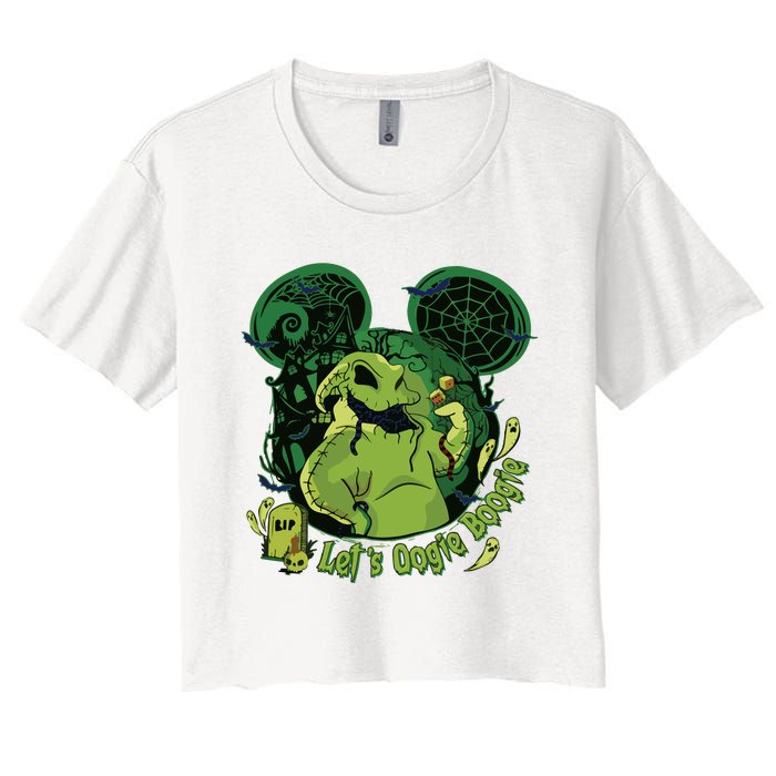 Lets Oogie Boogie Funny Halloween Women's Crop Top Tee