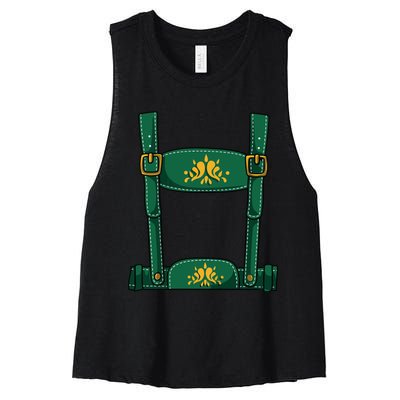 Lederhosen Outfit Boy Oktoberfest Women's Racerback Cropped Tank